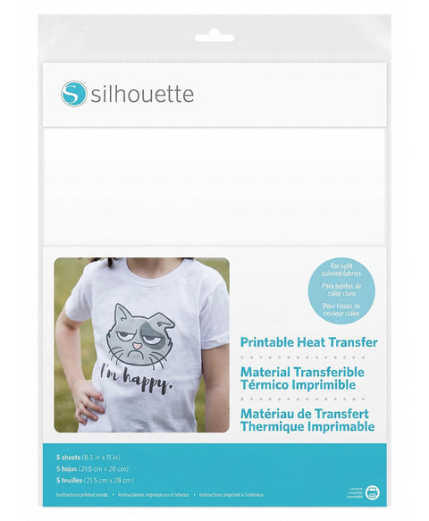 Silhouette Heat-Print-LT Printable Heat Transfer Material for Light Fabrics