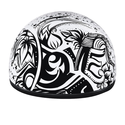 DOT Approved Daytona Motorcycle Half Face Helmet - Skull Cap Graphics for Men & Women, Scooters, ATVs, UTVs & Choppers - W/ Lovesee, Large