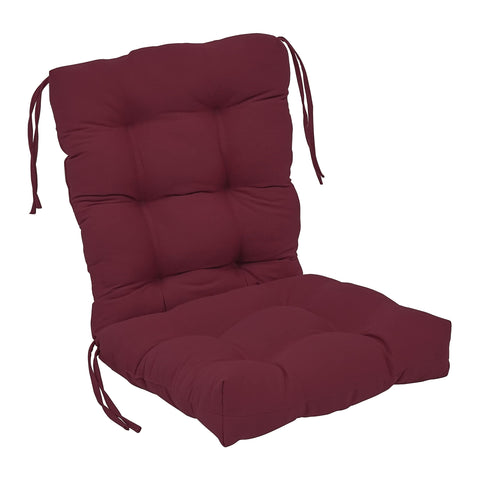 Blazing Needles 18 38-inch Twill Seat/Back Tufted Chair Cushion, 18" x 38", Burgundy