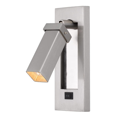 Cal 1 Light Adjustable Bedside Wall Mount in Modern Style-6 Inches Tall and 2.25 Inches Wide