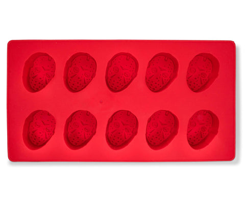 Friday the 13th Jason Voorhees Mask Flexible Silicone Mold Ice Cube Tray For Freezer | Kitchen Gadget Essentials, Reusable Ice Mold For Drinks, Whiskey, Cocktails | Official Horror Movie Collectible