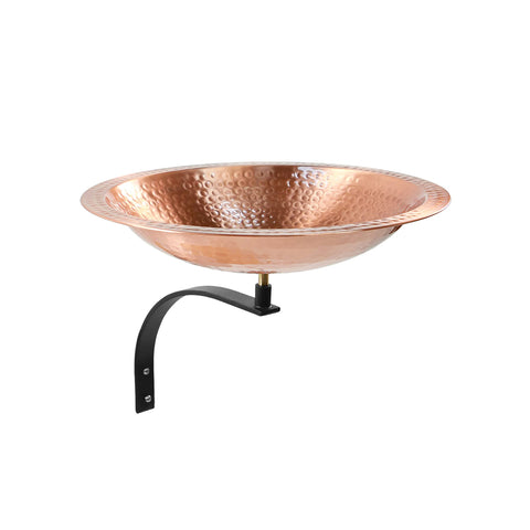 Achla Designs Hammered Solid Copper Birdbath with Wall Mount Bracket