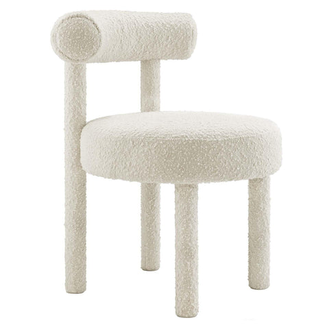 Modway EEI-6387-IVO Toulouse Boucle Fabric Dining Chair, Ivory