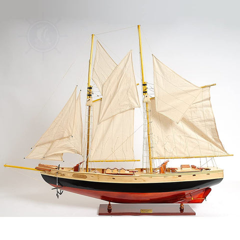 Old Modern Handicrafts Bluenose II Painted - Wooden Boat -Handcrafted Bluenose II Schooner Model: Sailboat Model Exquisite Nautical Décor for Home & Office - 47.0L x 9.0W x 41.0H Inches