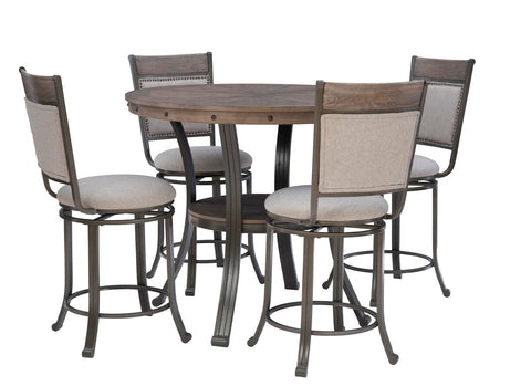 Powell Franklin Pewter 5 Piece Gathering Counter Height Dining Set D1283B19CGP