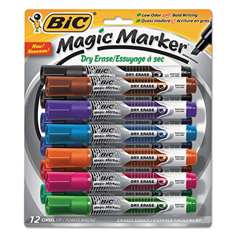 Intensity Advanced Dry Erase Marker Tank-Style Broad Chisel Tip Assorted Colors Dozen