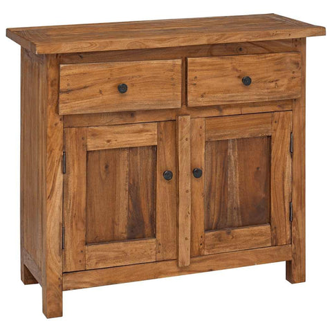 vidaXL Handmade Solid Reclaimed Wood Sideboard, Rustic Storage Cabinet with 2 Drawers and Shelf, Vintage Brown Farmhouse Style Side Cabinet