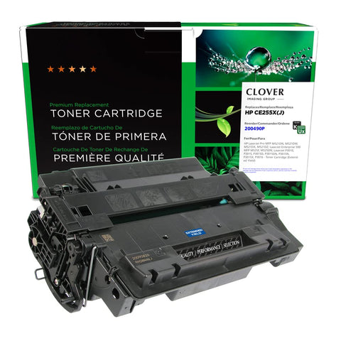Clover Remanufactured Toner Cartridge Replacement for HP CE255X | Black | Extended Yield