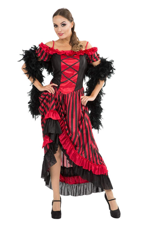 Orion Costumes Women's Red Sexy Can Can Saloon Girl Cabaret Fancy Dress Costume
