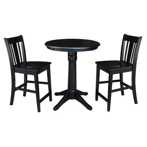 International Concepts 3 Piece 30" Round Counter Height Dining Set