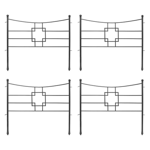 Square-on-Squares Fence Section 4-Pack
