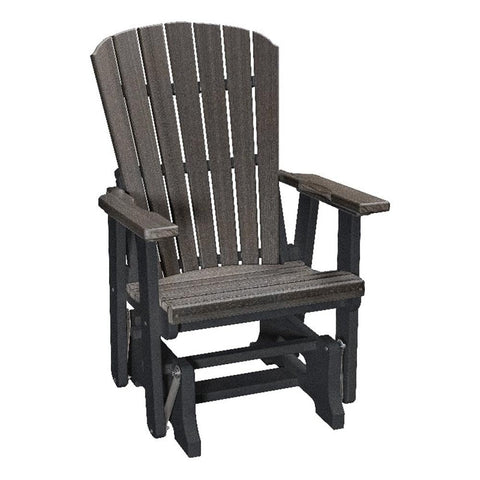 American Furniture Classics Model 510ARB Fan Back Swivel Glider in Aruba Blue with a Black Base Made in the USA