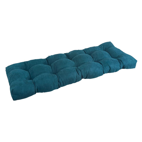 Blazing Needles Microsuede Tufted Bench Cushion, 51" x 19", Teal 1 Count