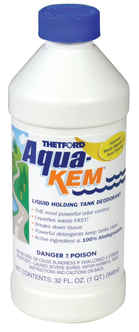 Aqua-KEM Original - RV Holding Tank Treatment - Deodorizer - Waste Digester - Cleaner - 32 oz - Thetford 09852