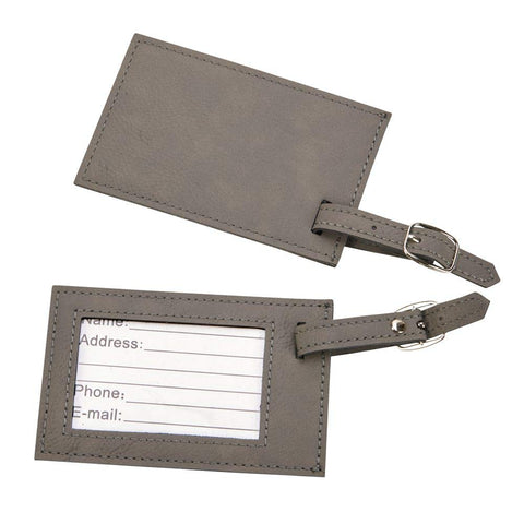Leatherette Luggage Tag in Gray