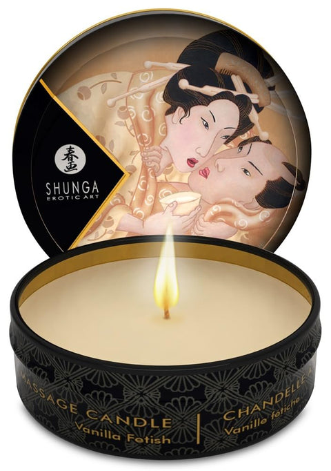 Shunga Japanese Massage Candle, Vanilla, Couples Valentines, 1 Ounce