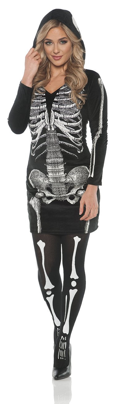 UNDERWRAPS Women's Skeletal Hoodie Dress Costume - Large