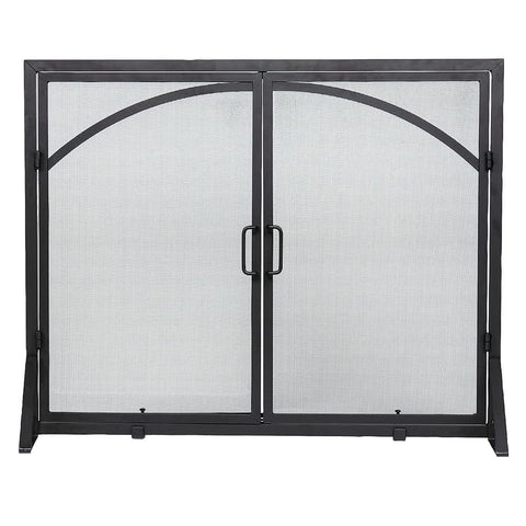 Oakestry Arch Top Classic Fireplace Screen, Black Prevents Sparks & Embers from Escaping, Adds Elegance & Sophistication, Enhances Fireplace Aesthetics, Durable & Stylish Design