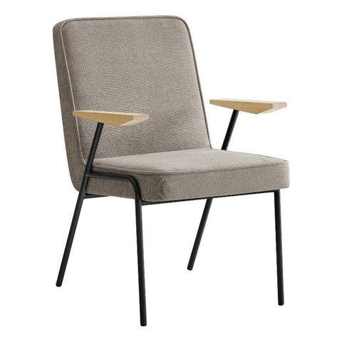 Modway Vista Dining Chair in Sand - Mid-Century Modern Armchair with Wood and Metal Frame - Comfortable Accent Chair for Living Room, Dining, Office, and Waiting Areas