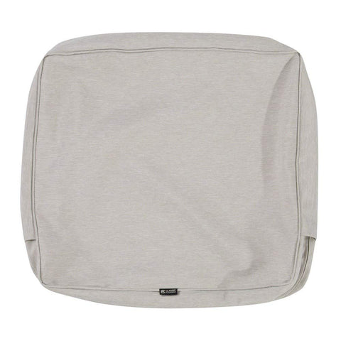 Classic Accessories Montlake Water-Resistant 19 x 20 x 4 Inch Outdoor Back Cushion Slip Cover, Patio Furniture Cushion Cover, Heather Grey, Patio Furniture Cushion Covers