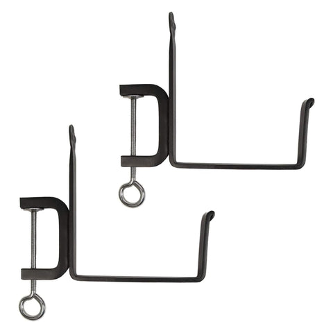 Oakestry Clamp On Flower Box Deck Railing Bracket Black Finish Outdoor Planter Support Balcony Porch Garden Display Hardware