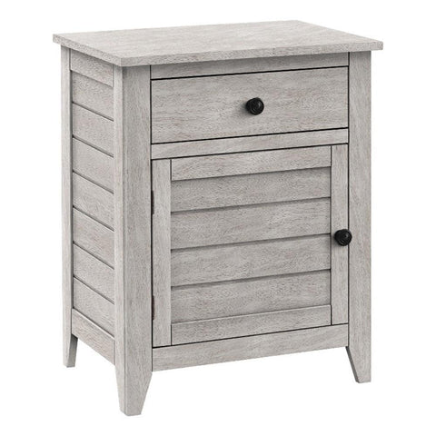 Monarch Specialties 3950, Storage Drawer, End, Side, Veneer Accent table, Nightstand, 20" L x 13.75" W x 25.25" H, Washed Grey