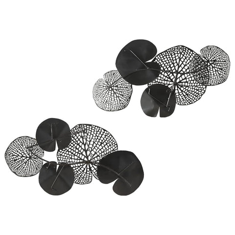 Oakestry 2-Pc Lenzie Metal Wall Art Living Room Decor Abstract Coastal Decoration Wall Sculpture Modern Kitchen Dining Decoration, 15.7" W X 26.9" L, Multi