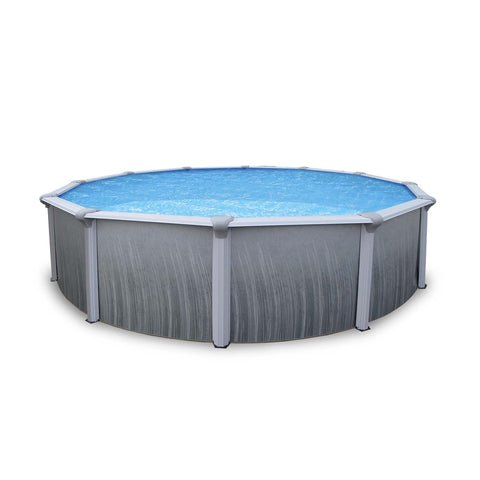 Bluewave Martinique 18' Round 52-in Steel Swimming Pool with 7" Top Rail in Gray