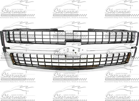 Sherman Parts 902-99-10 - 2007-2010 Chevy Silverado Pickup Grille Chrome for the years of 2007, 2008, 2009, 2010