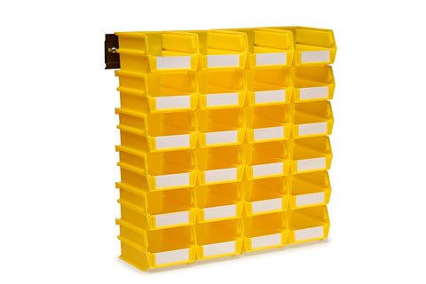 Discontinued Triton Products 3-210YWS LocBin Wall Storage Bins/Rails, Small, Yellow