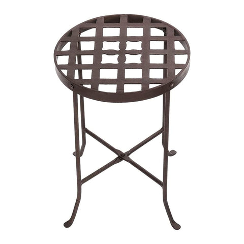 Oakestry Flowers Plant Stand 16 Inch Roman Bronze Metal Holder Indoor Outdoor Pot Planter Display for Garden Balcony Patio Floor Decorative Stable Space Saving Classic Home Decor Use