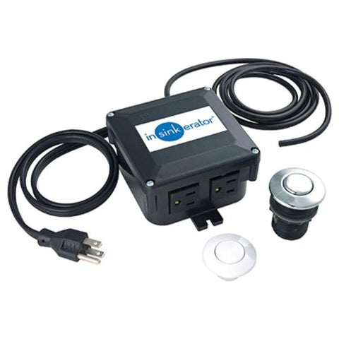 INSINKERATOR Garbage Disposal Air Switch Kit, Dual Outlet Sink Top Switch Button for All INSINKERATOR Food Waste Disposer Models, Chrome/White STS-OO