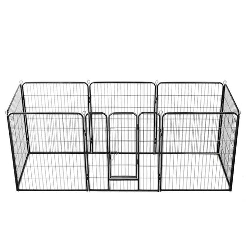 vidaXL Dog Playpen - Versatile, Easy-to-Assemble, 8 Panel, Heavy-Duty, Powder-Coated Steel - Ideal for Play, Exercise, Training - for Indoor and Outdoor Use - Black