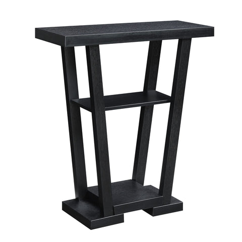 Convenience Concepts Newport V Console Table 31.5" - Modern Sofa Table with Storage Shelves, Narrow Entryway Hall Table for Living Room, Display Accent Table, Black