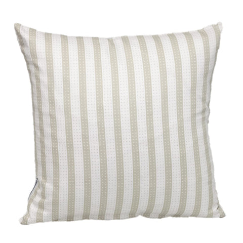 Parkland Collection Transitional Striped White Square 16" x 16" Pillow