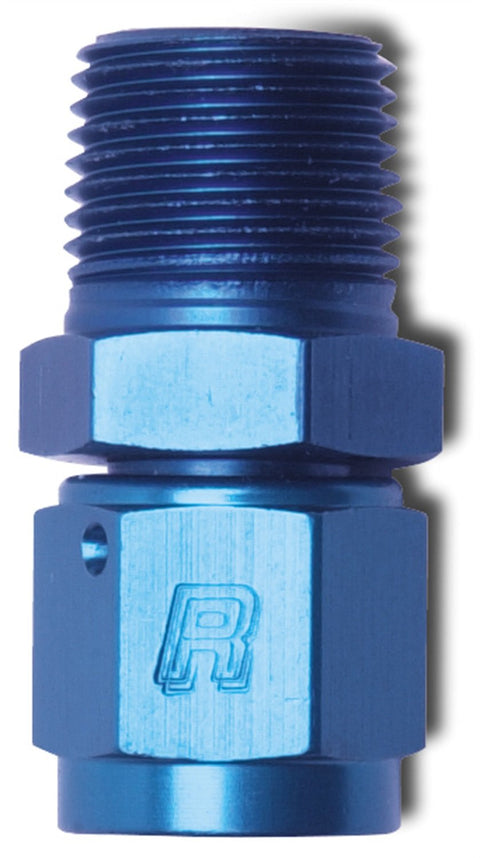 Edelbrock/Russell 614206 Blue Anodized Aluminum Straight Female -6AN to Male 1/4" NPT Adapter Fitting