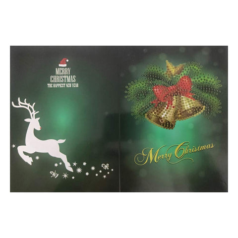 Weehey Merry Christmas Cards DIY Diamond Hand Painting Card Drill Round Greeting Cards Rhinestone Embroidery Arts Crafts Gifts Christmas Supplies