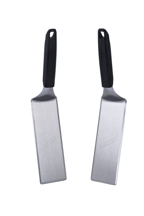 BLACKSTONE 5550 Extra Long Griddle Spatula Set of 2- Perfect Heavy-Duty Stainless Steel Premium Flat Top BBQ Grill Accessories, Non-Slip Plastic Handle, Heat Resistant, Dishwasher Safe Easy to Clean