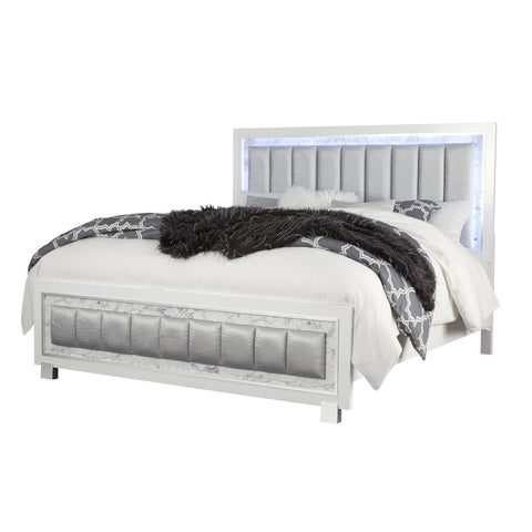 Global Furniture USA Santorini Full Bed in White (King: 85 in. L x 79 in. W x 60 in. H (151 lbs.))