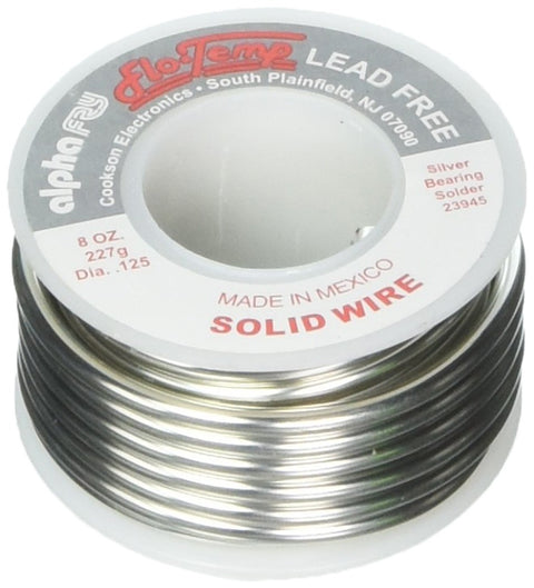 Alpha Fry Solid Wire Solder Lead-Free 0.125" Dia 8 Oz