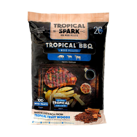 Tropical Spark Wood Chips | Perfect for BBQ, Smoking, Grilling, Bake, Roast, Braise | Premium 100% All-Natural | Fruit Wood | 20 lb. Bag