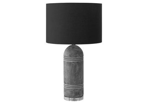 Monarch Specialties I 9914 Lighting, 28" H, Table Lamp, Grey Resin, Black Shade, Contemporary, Modern