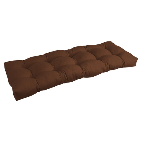 Blazing Needles Twill Tufted Bench Cushion, 51" x 19", Chocolate 1 Count