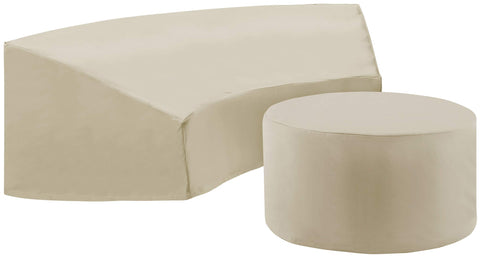 Catalina 2Pc Outdoor Furniture Cover Set Tan - Round Sectional Sofa & Coffee Table