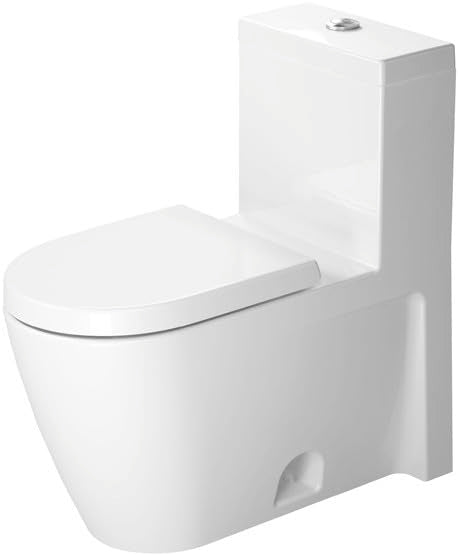 Duravit D1654700 Starck 2 1.28 GPF One Piece Elongated Toilet with Top Flush Button - Seat Included