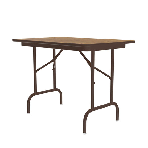 Correll 24"x48" Commercial Duty Keyboard Height (26.5") Folding Table, Medium Oak Melamine Top, USA Made, Strong Steel Apron (CF2448MK-06)