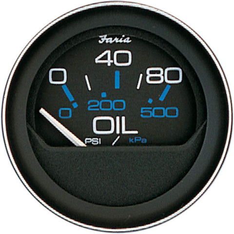 Faria Beede Instruments Faria Beede 13002 Coral Oil Pressure Gauge (80 PSI) - 2"", Black