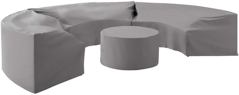 Catalina 4Pc Outdoor Furniture Cover Set Gray - 3 Round Sectional Sofas & Coffee Table