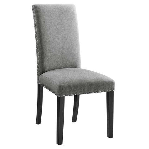 Modway Parcel Dining Upholstered Fabric Side Chair in Light Gray