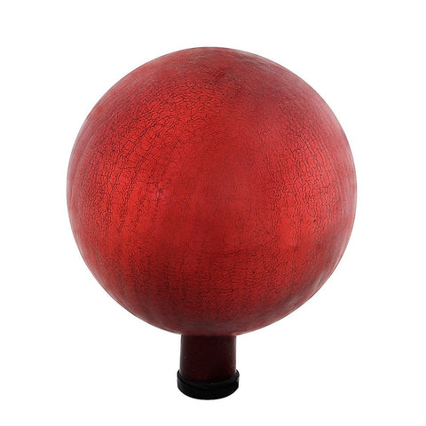Achla Designs 10-Inch Crackle Gazing Globe Ball, Red